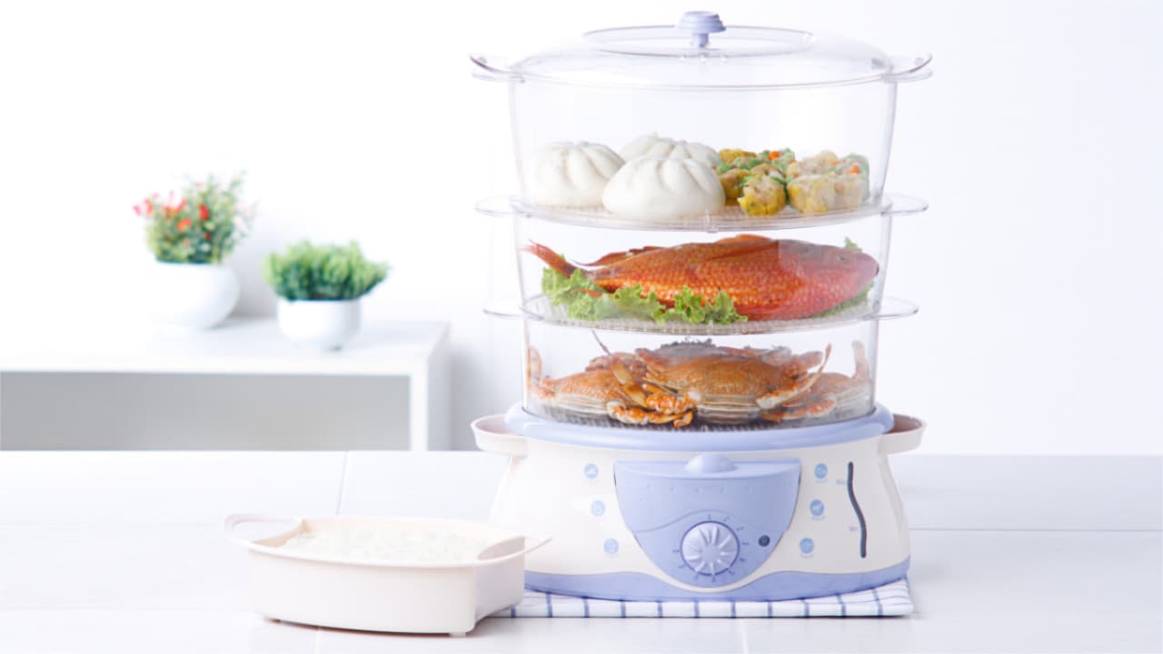 Verdanium MAX - Dampfgarer Dampfgarer in dem Fleisch, Fisch und Gemüse mit Dampf aus sauberem Wasser vom Verdanium MAX Wasserfilter schonend zubereitet werden