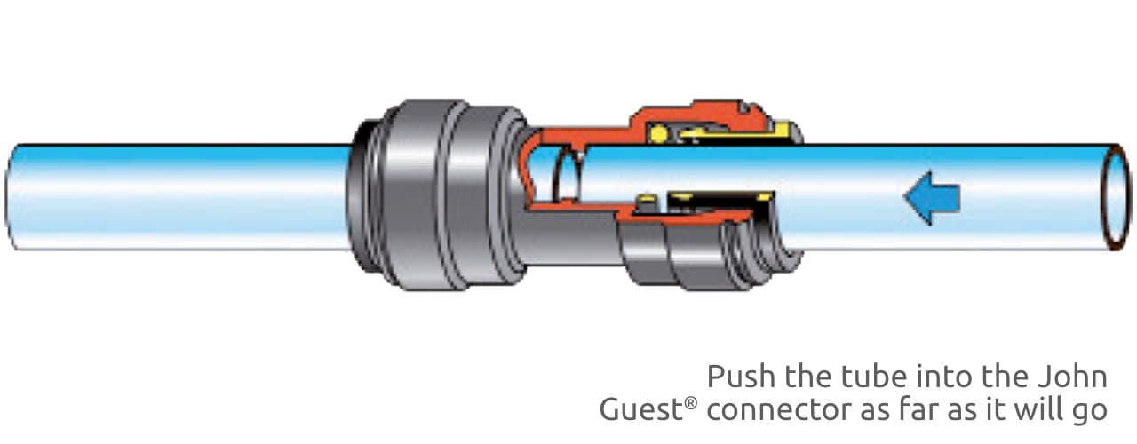 Creating the connection on a John Guest quick connector