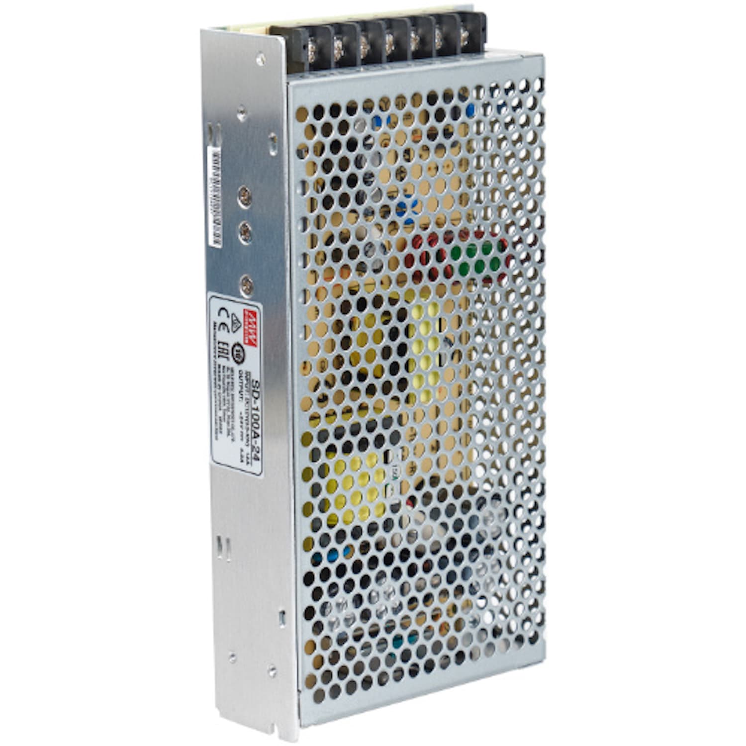 DC-Wandler SD 24 V Mean Well - links 24 V Netzteil von Mean Well linke Seite