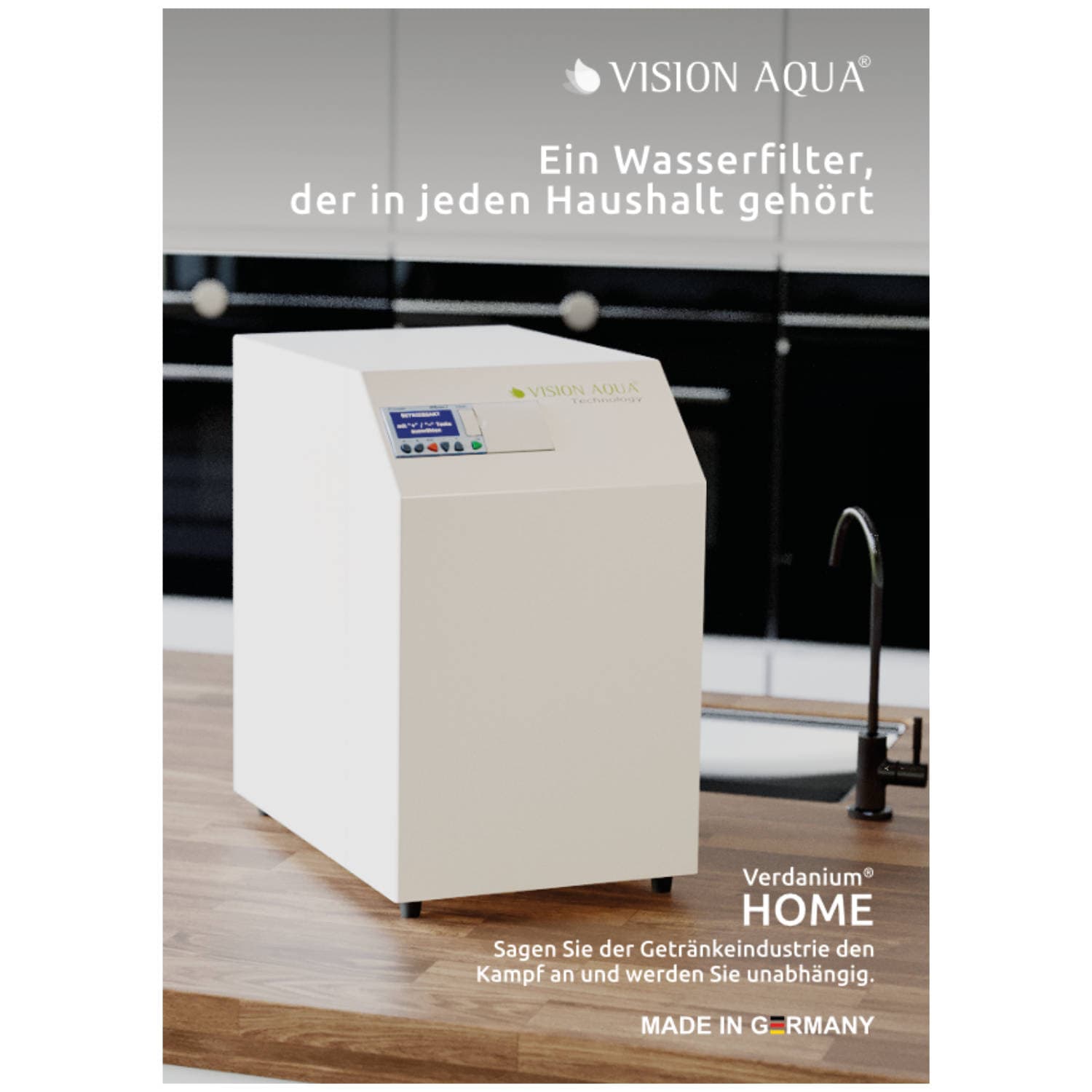 Cover der Broschüre vom VISION AQUA Wasserfilter Verdanium HOME