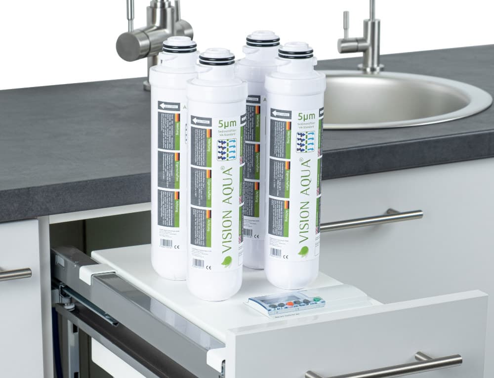 Verdanium MAX Wasserfilter - Filterwechsel Die Ersatzfilter stehe n auf dem Verdanium MAX Wasserfilter
