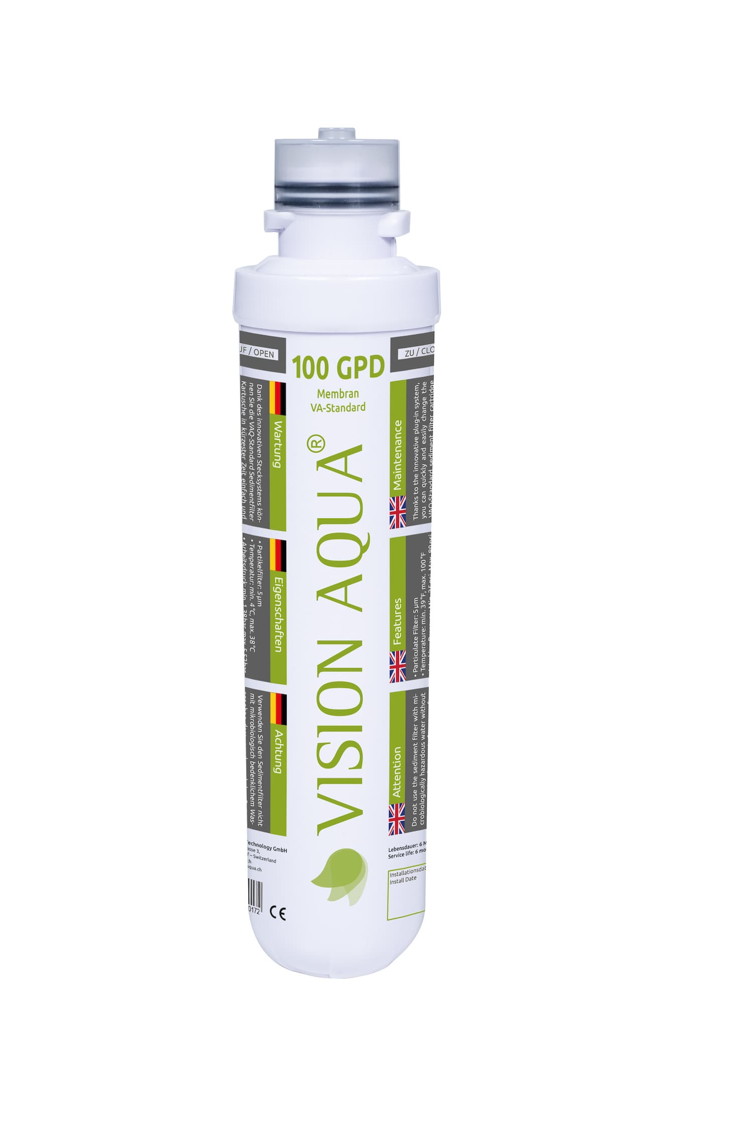 VISION AQUA Wasserfilter 100 GPD Membran Die 100 GPD Membran von VISION AQUA für den VA-Basic Wasserfilter