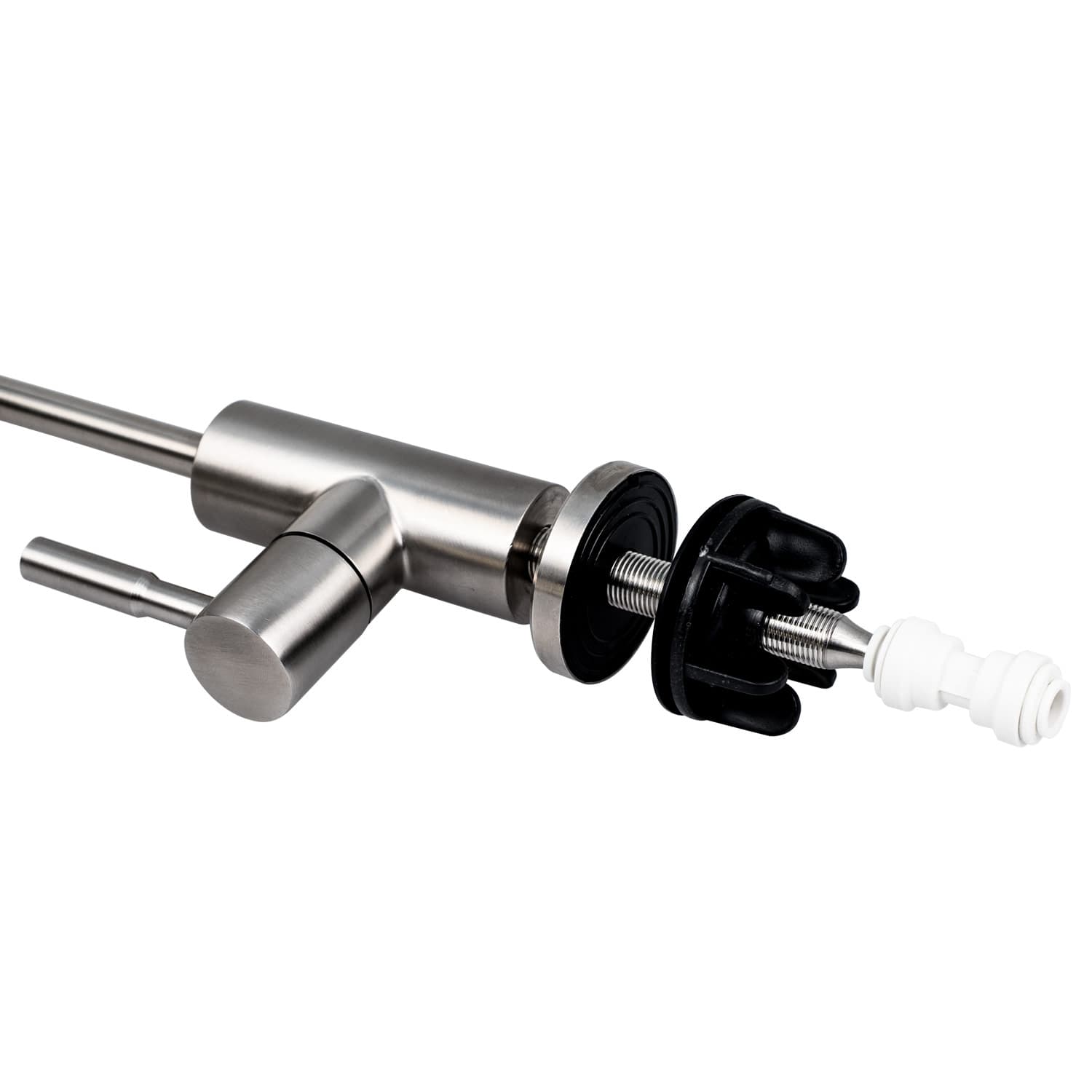 1000146_Entnahmehahn_4 1-Weg Wasserhahn aus Edelstahl mit Überwurfmutter und John Guest Steckverbinder