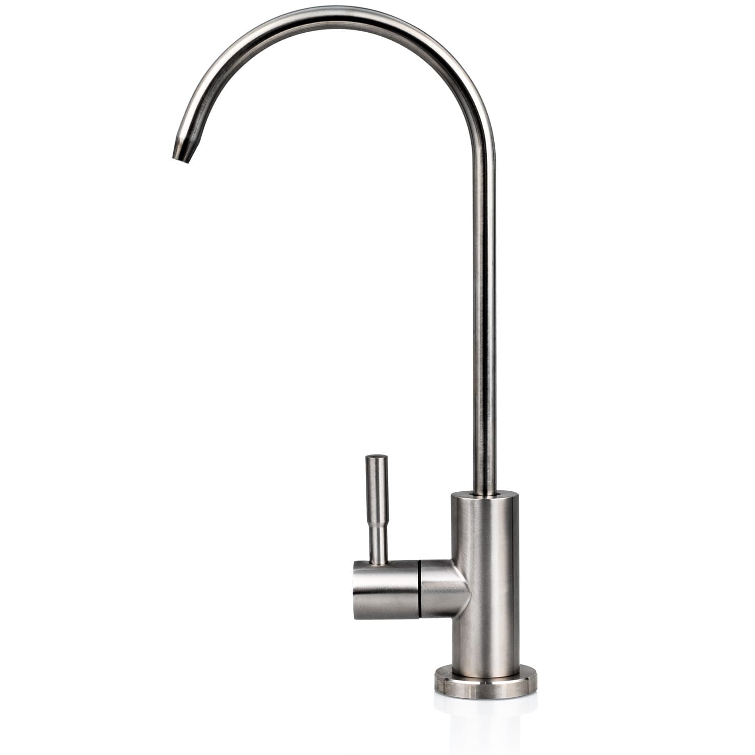 1000146_Entnahmehahn_1 1-Weg Wasserhahn aus Edelstahl für die VISION AQUA Wasserfilter von der Seite