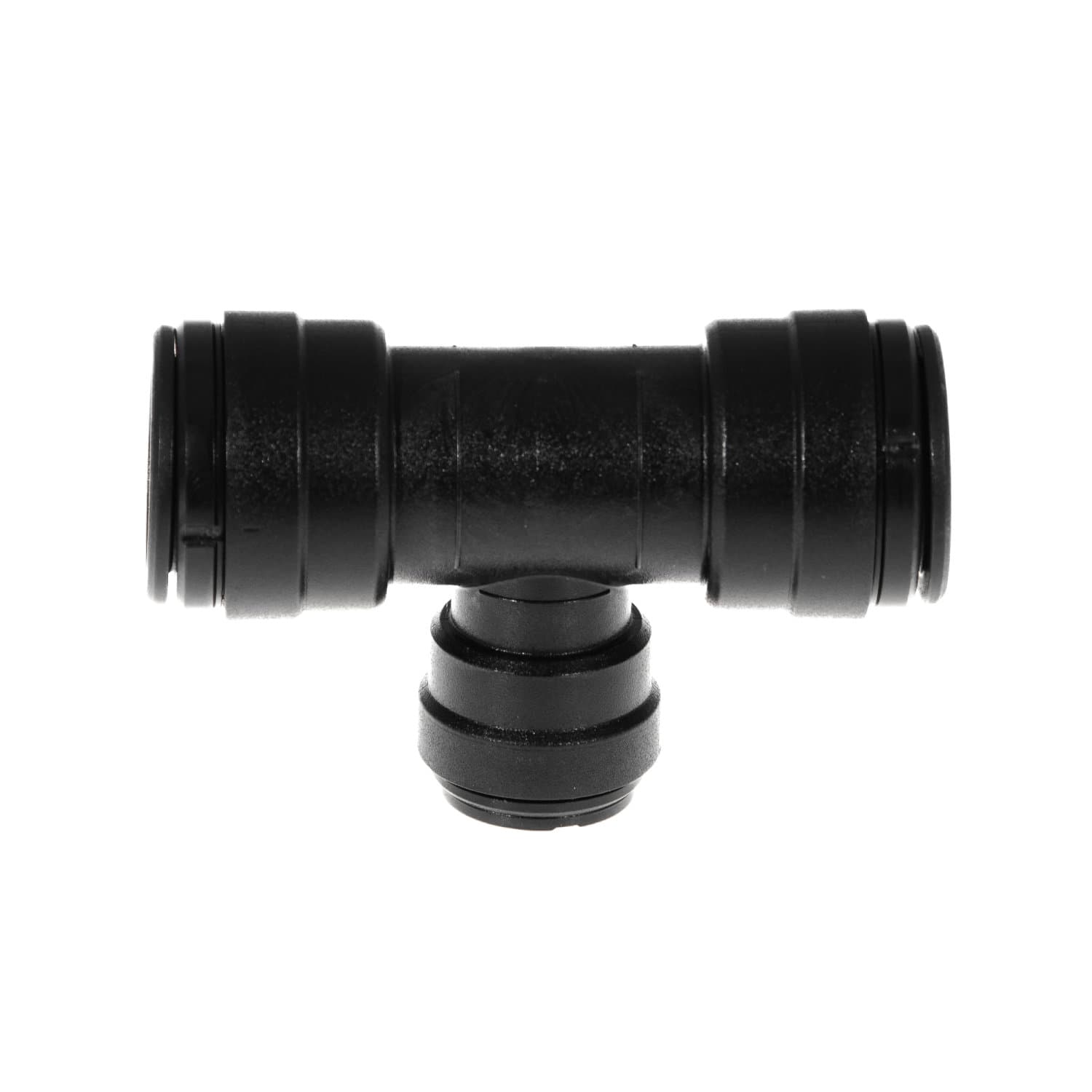 PM3022AE John Guest T-Reduzier-Verbinder 2x22 mm Rohr AD auf 15 mm Rohr AD_3 PM3022AE John Guest T-Reduzier-Verbinder 2x22 mm Rohr AD auf 15 mm Rohr AD in schwarz frontal
