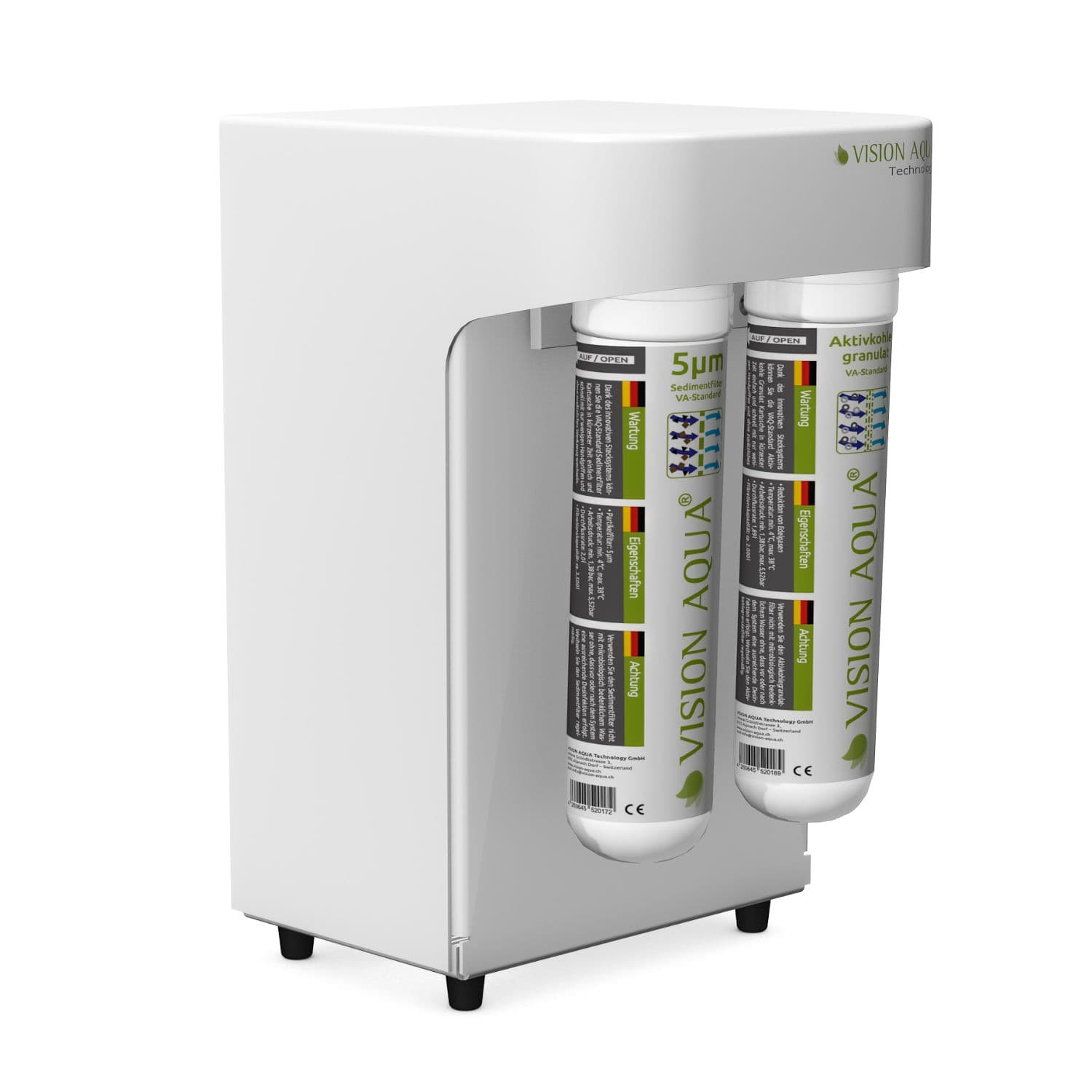 VISION_AQUA_Wasserfilter_VA-Mini_links VISION AQUA Wasserfilter VA-Mini als Rendering von der linken Seite
