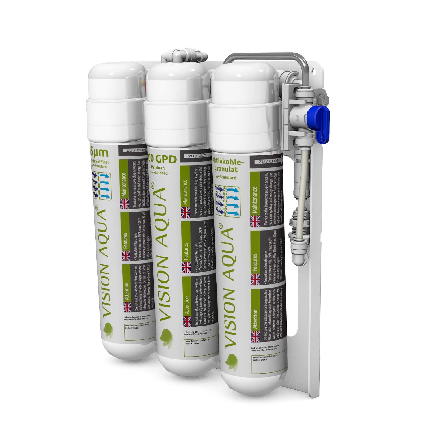 VISIONAQUA_mobiler-Wasserfilter_VA-Basic_seite VISION AQUA mobiler Wasserfilter VA-Basic als Rendering von der Seite