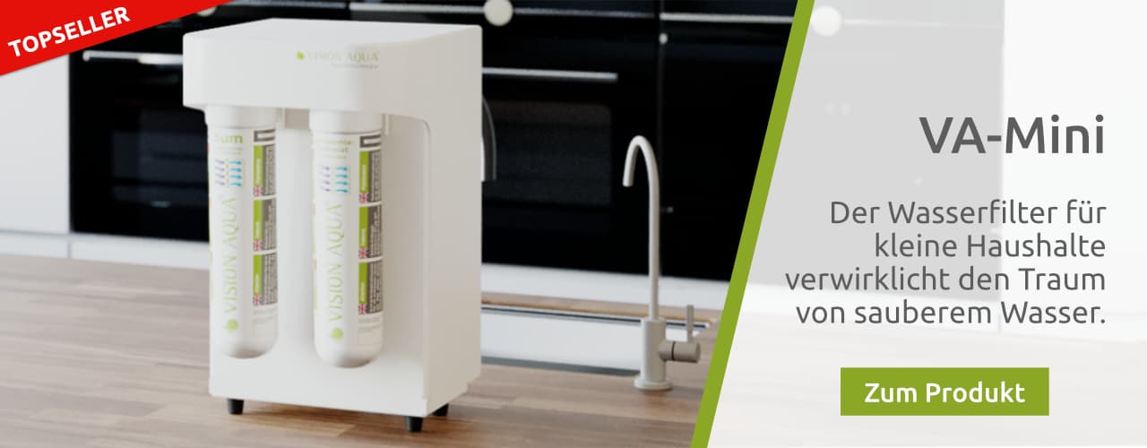 VISION AQUA_Topseller_Umkehrosmoseanlage_Wasserfilter-VA-Mini VA-Mini - Der Wasserfilter für kleine Haushalte verwirklicht den Traum von sauberem Trinkwasser.