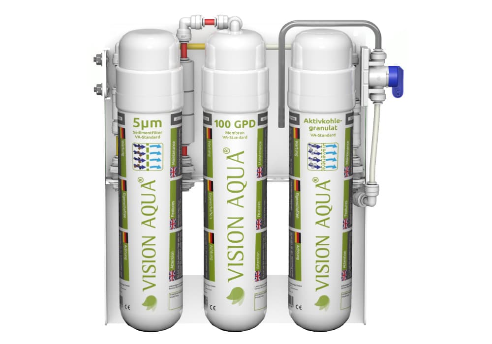 VA-Basic Wasserfilter - Filterwechsel Der VA-Basic Wasserfilter frontal