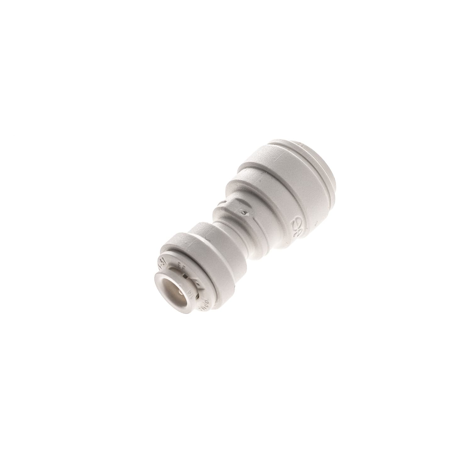 Gerader Reduzier-Verbinder - 3/8“ Rohr AD auf 1/4“ Rohr PP201208W gerader Reduzierverbinder 3/8" Rohr auf 1/4" Rohr in weiß von John Guest für die VISION AQUA Wasserfilter